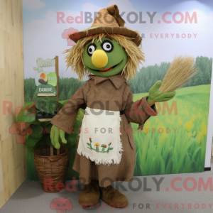 Oliven fugleskræmsel maskot...