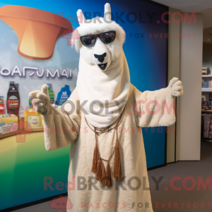 Cream Llama mascot costume...