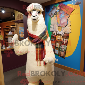 Cream Llama mascot costume...