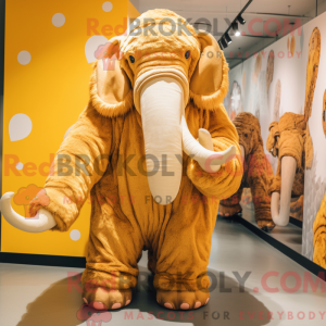 Gold Mammoth maskot kostume...