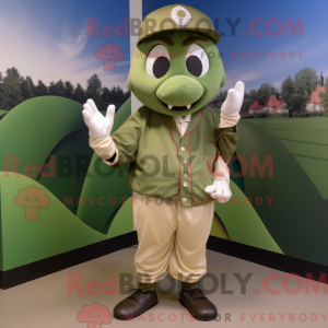 Olive Baseball Glove mascot...
