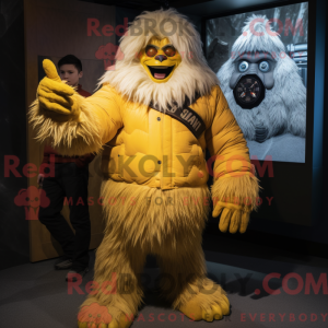 Gul Yeti maskot kostume...