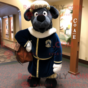 Navy Suffolk Sheep mascot...