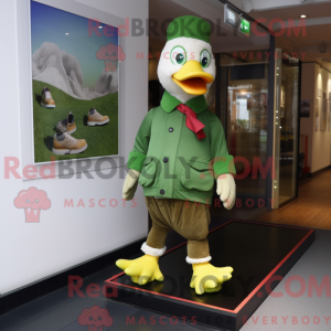 Grøn Muscovy Duck maskot...