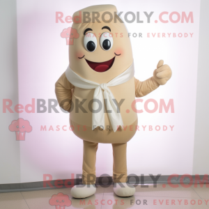 Beige Candy maskot kostume...