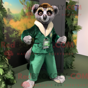 Forest Green Lemur mascot...