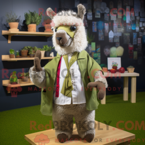 Olive Alpaca mascot costume...