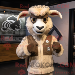 Tan Goat mascot costume...