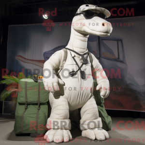 Hvid Diplodocus maskot...