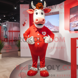 Red Cow maskot kostume...