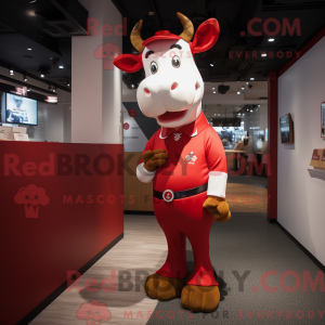 Red Cow-maskotdraktfigur...