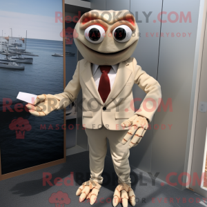 Beige Crab mascot costume...