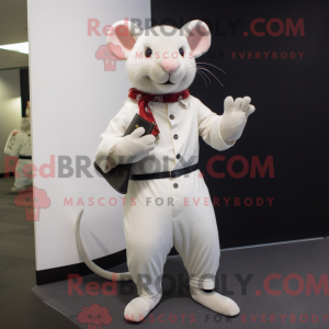 Witte Rat mascottekostuum...