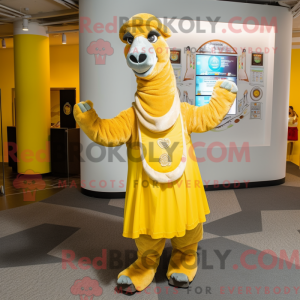 Yellow Camel mascot costume...