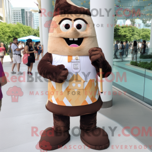 Brown Ice Cream Cone mascot...