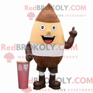 Brown Ice Cream Cone mascot...