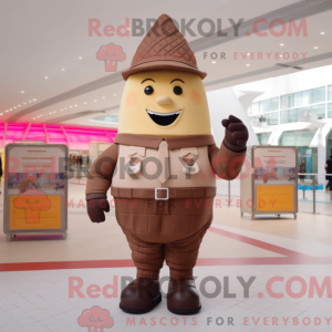 Brown Ice Cream Cone mascot...