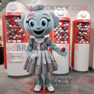 Grijze Candy mascotte...