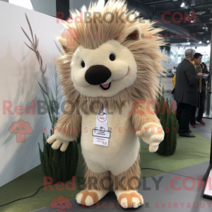 Beige Porcupine mascot...