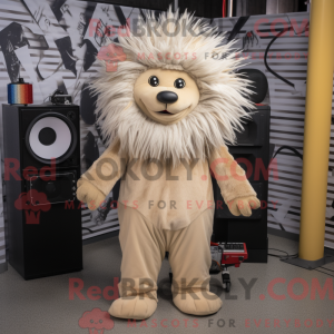 Beige Porcupine mascot...