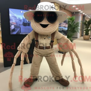 Tan Spider mascot costume...