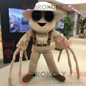 Tan Spider maskot kostume...