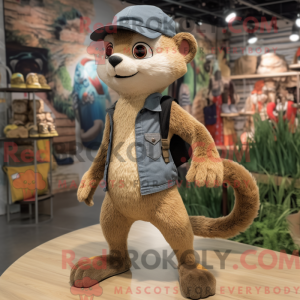 Tan Mongoose Maskottchen...