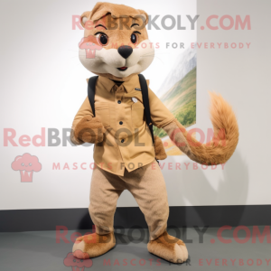 Tan Mongoose mascot costume...