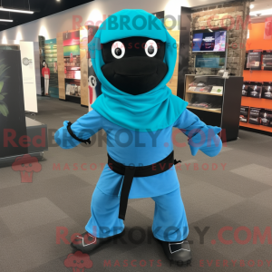 Turquoise Ninja mascot...