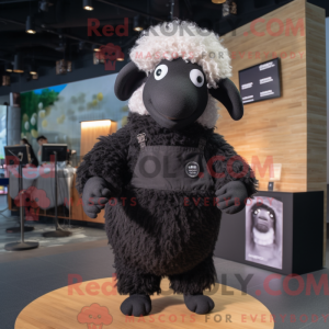 Black Merino Sheep mascot...