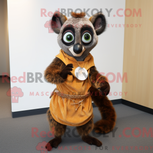 Brun Lemur-maskotdraktfigur...