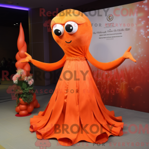 Orange Octopus maskot...