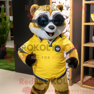 Lemon Yellow Raccoon mascot...