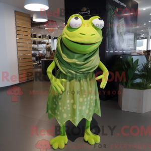 Olive Frog maskot kostume...