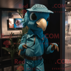 Teal Archeopteryx mascot...