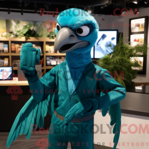 Teal Archeopteryx mascot...