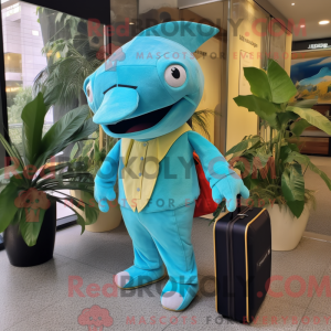 Cyan Stingray mascot...