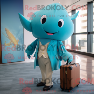 Cyan Stingray mascot...