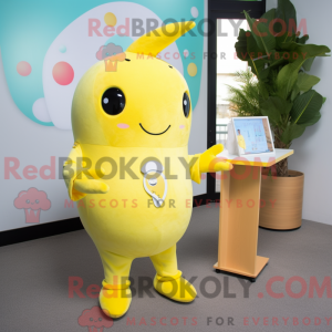 Lemon Yellow Narwhal mascot...