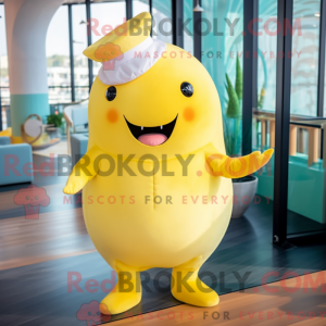 Lemon Yellow Narwhal mascot...