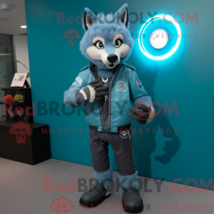 Cyan Say Wolf maskot...