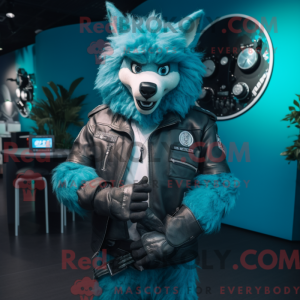 Cyan Say Wolf mascot...