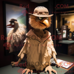 Tan Harpy maskot kostume...