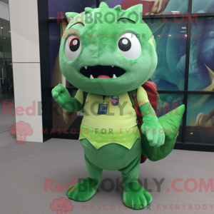 Green Tuna mascot costume...