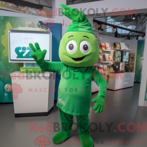 Green Aglet mascot costume...