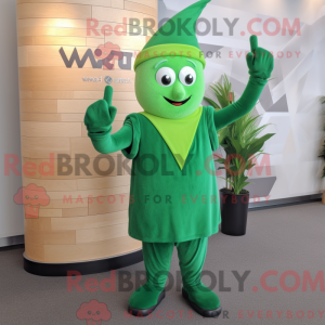 Green Aglet mascot costume...