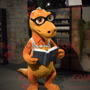 Orange Allosaurus mascot...