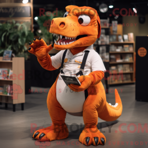 Orange Allosaurus mascot...