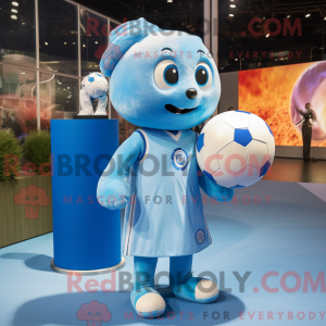 Bola de futebol azul...