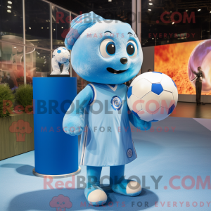 Sky Blue Soccer Ball mascot...